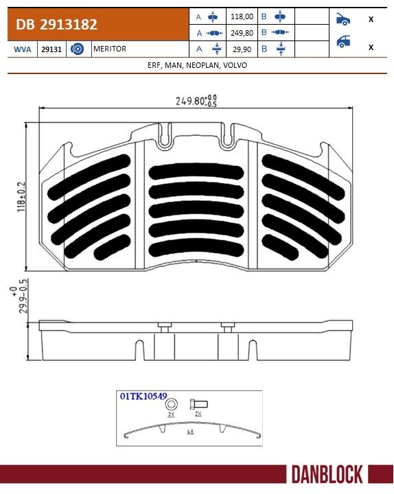 Set placute frana,frana disc DB 2913182 DANBLOCK